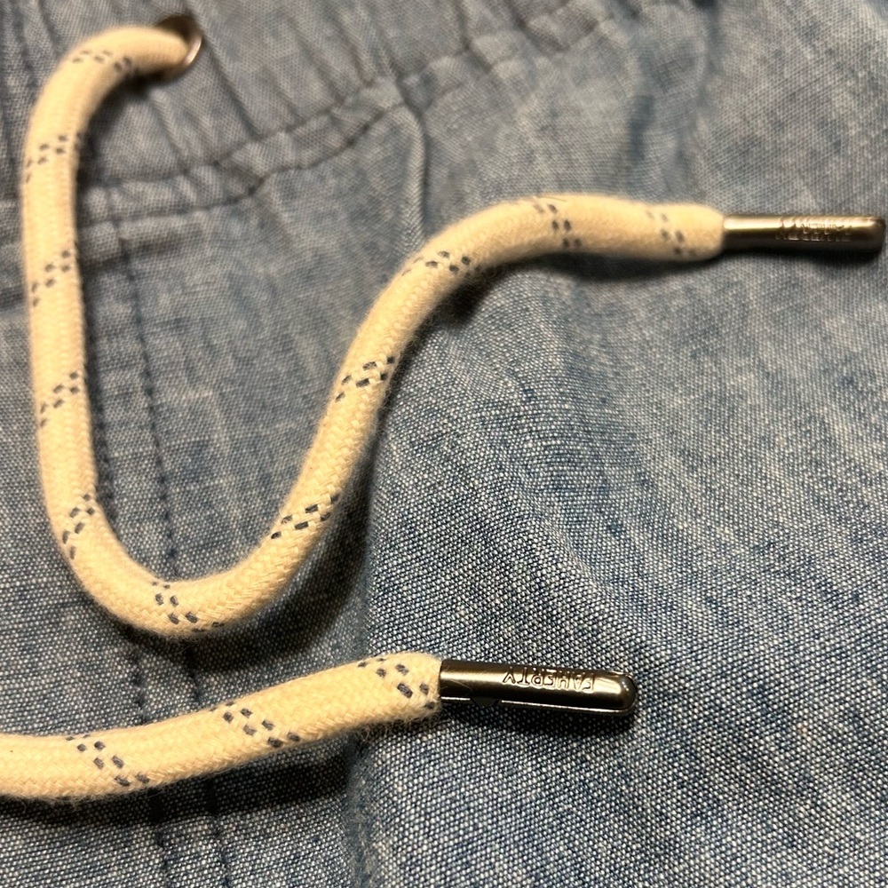 Faherty Light Blue Denim Drawstring Logo Shorts: … - image 8